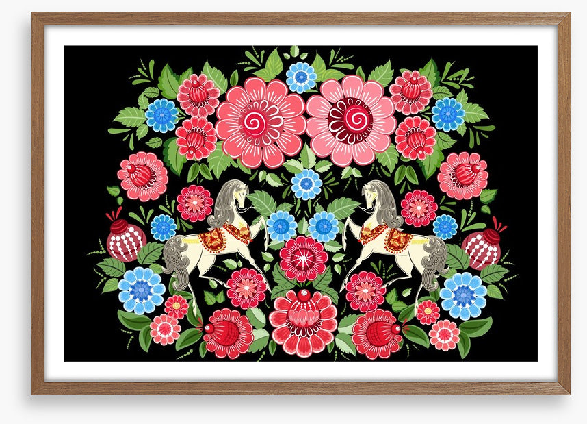 Fairy horses in flowers