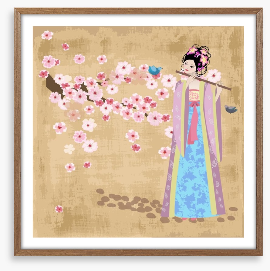 Flute and cherry blossom