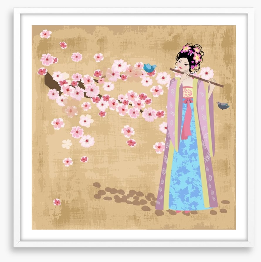 Flute and cherry blossom