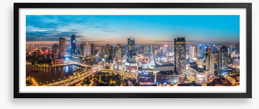 Ningbo nightfall panorama