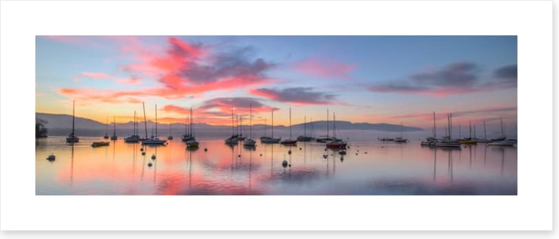 Sunrise and sailboats