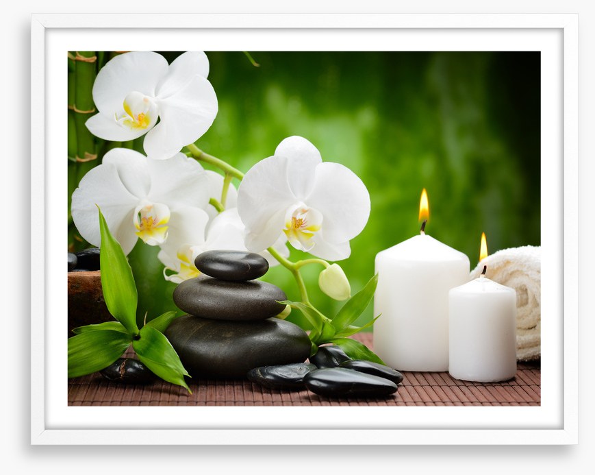 White orchid candlelight