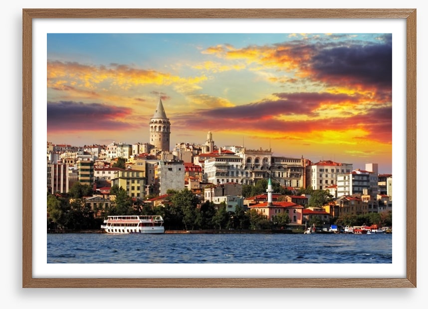 Istanbul skyline sunset