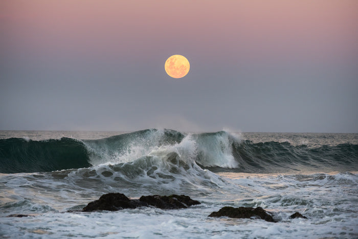 Wild ocean supermoon