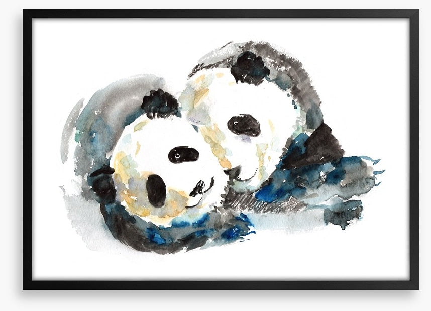 Playful panda bears