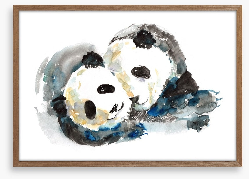 Playful panda bears