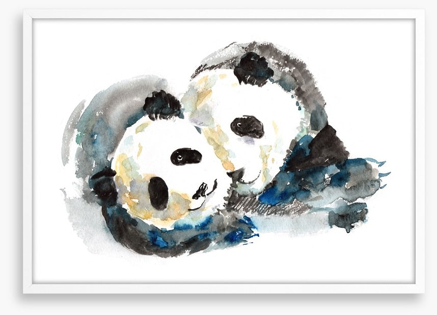 Playful panda bears
