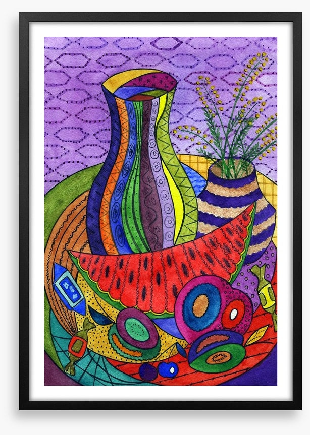Pitcher with fruit