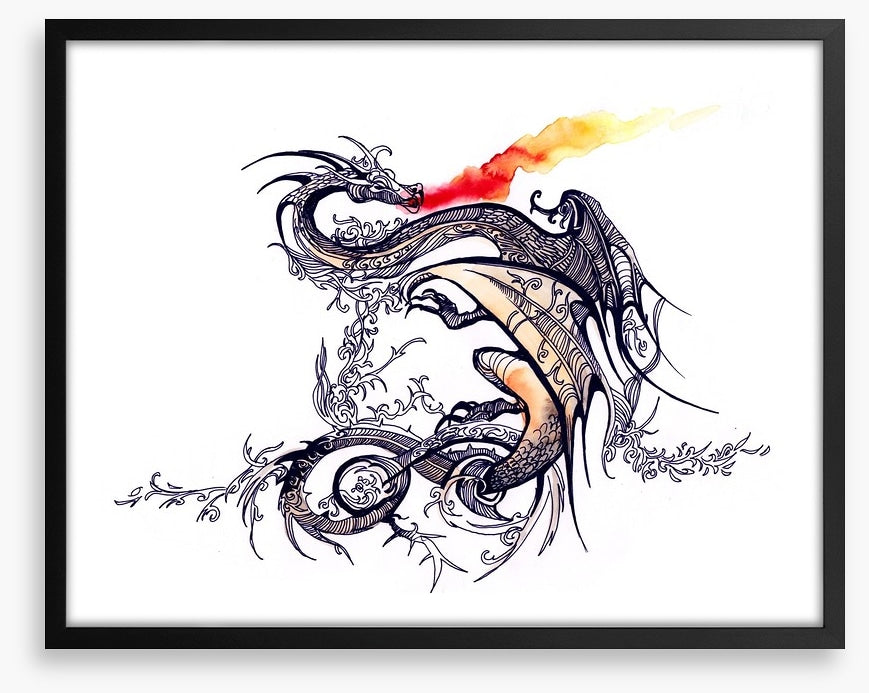 Chinese dragon flames