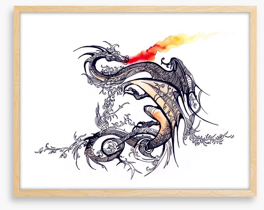Chinese dragon flames