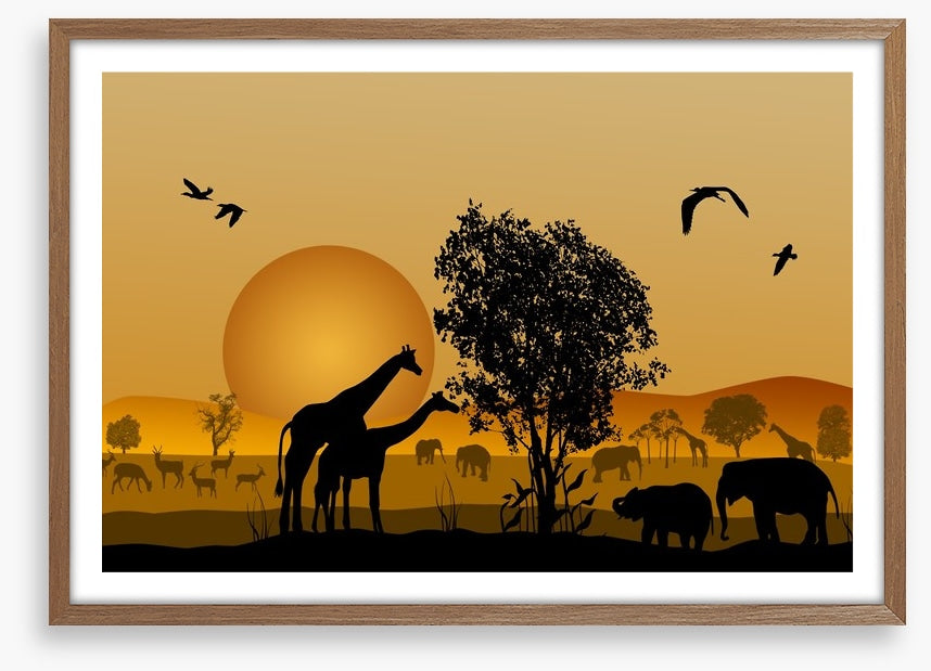 Golden safari sunset