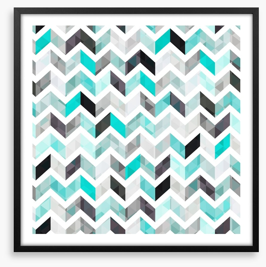 Turquoise herringbone