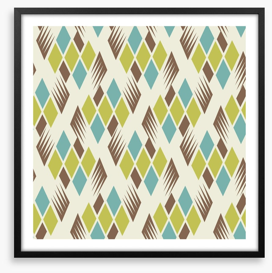 Retro diamonds green
