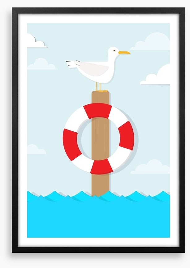Seagull on a pole