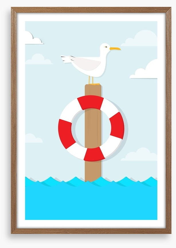 Seagull on a pole