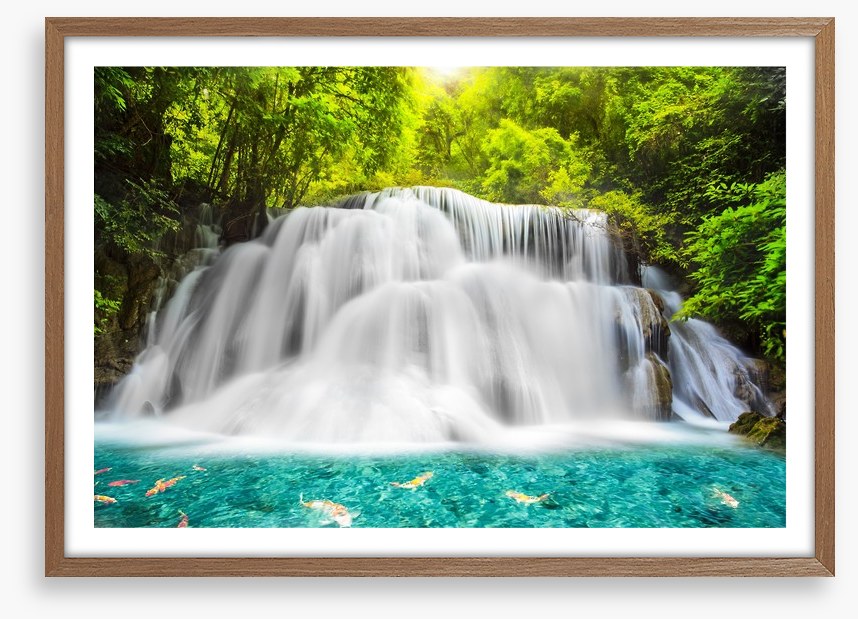 Tropical jungle waterfall