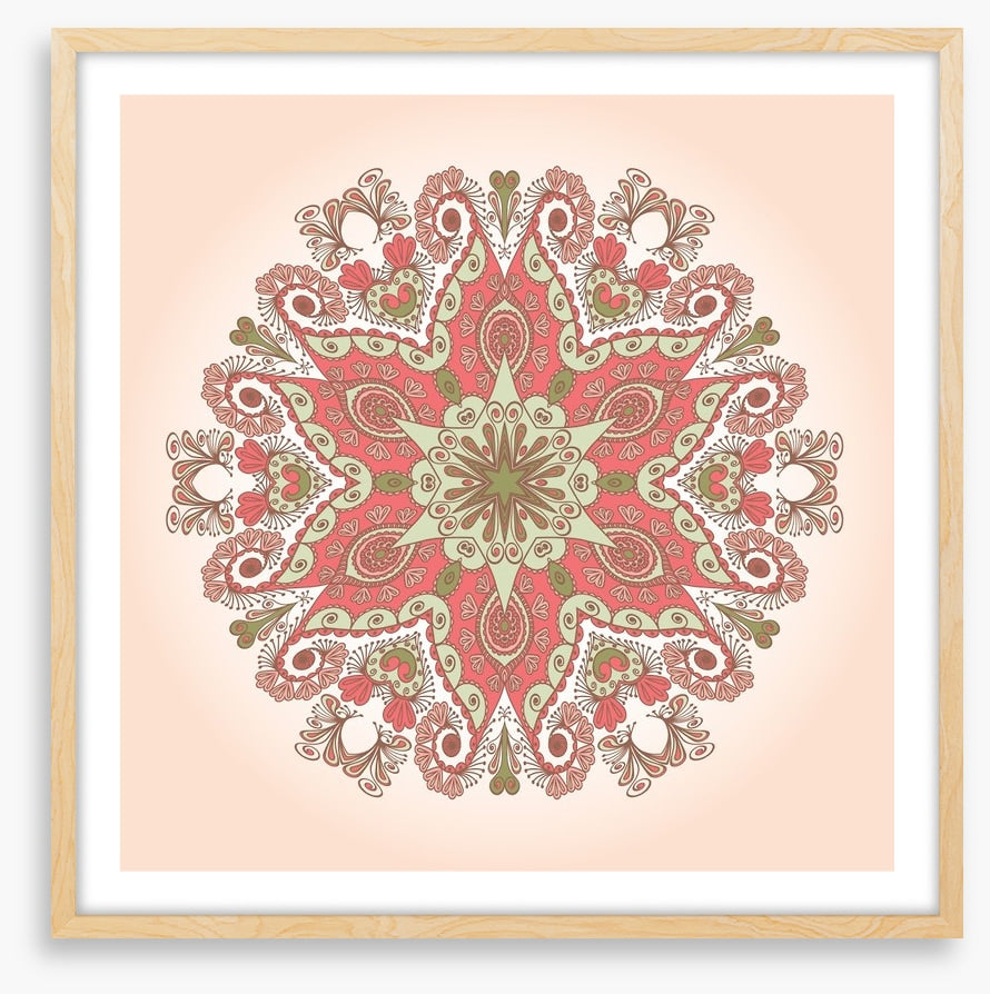 Mint peach mandala