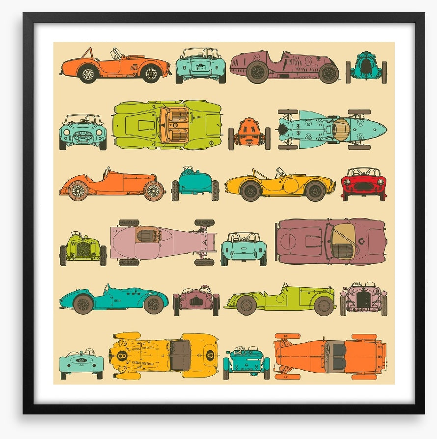 Retro racing cars