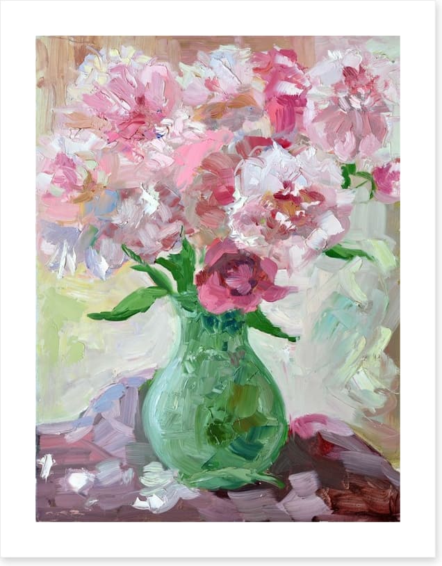 Pink peonies in a vase