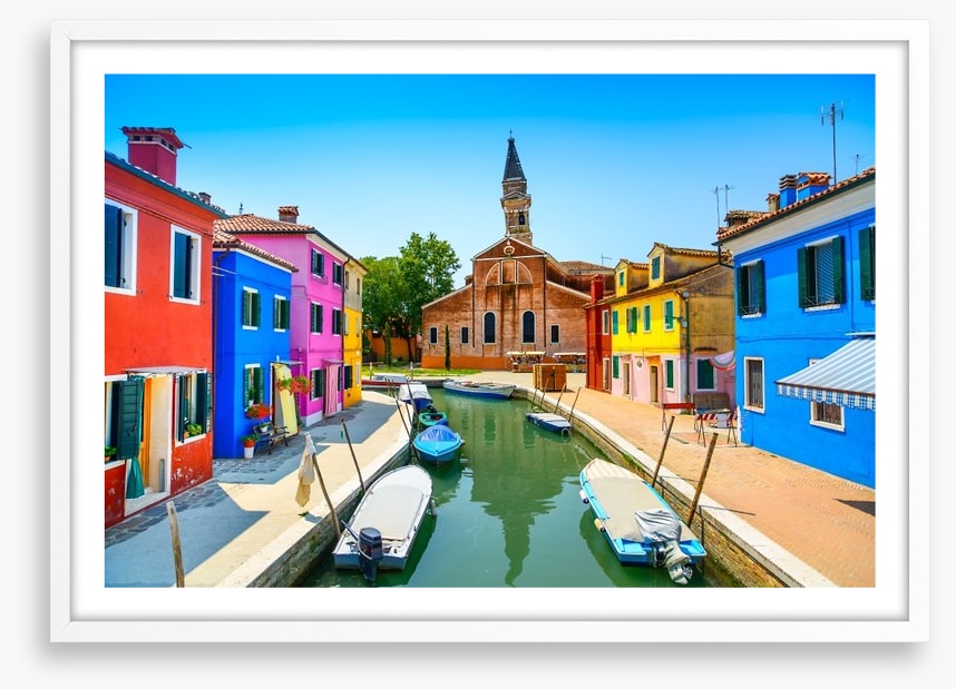 Burano canal church, Italy