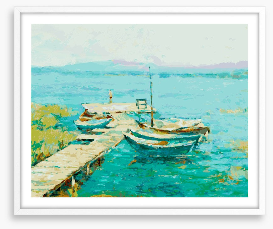 Blue lake boats