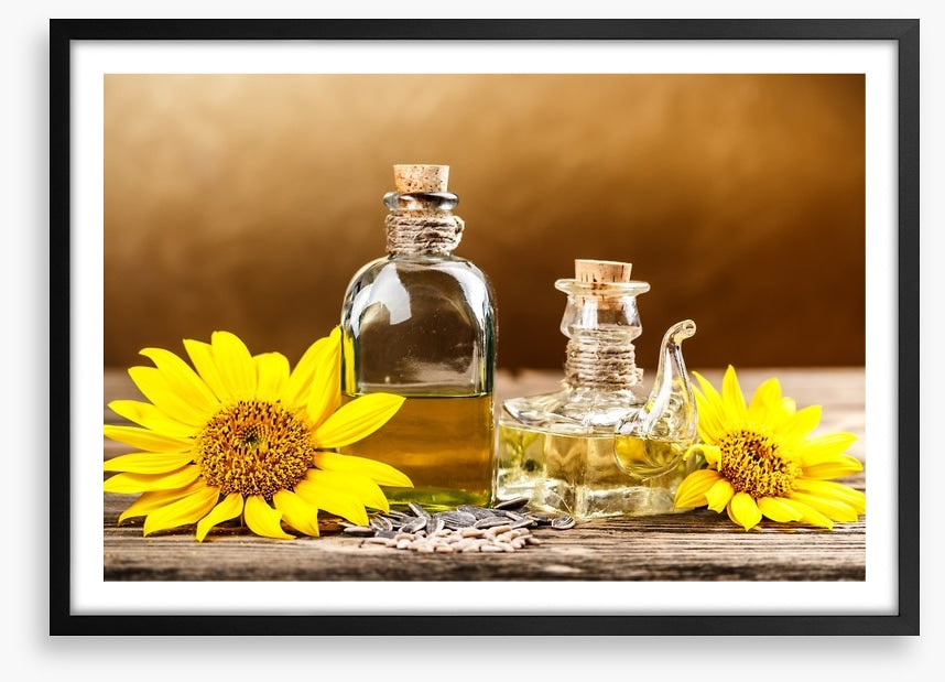 Golden sunflower oil