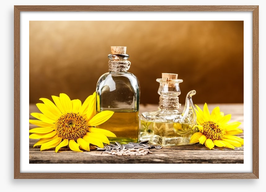Golden sunflower oil