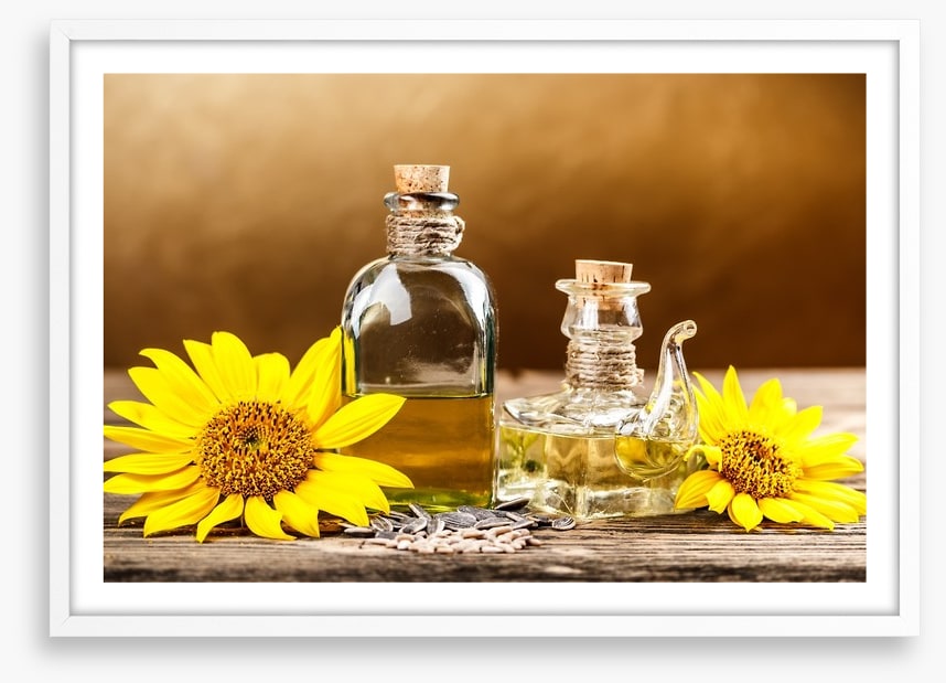 Golden sunflower oil