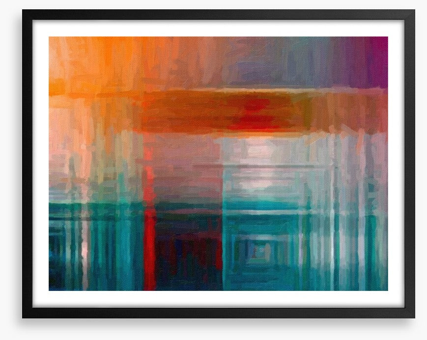Orange on aquamarine