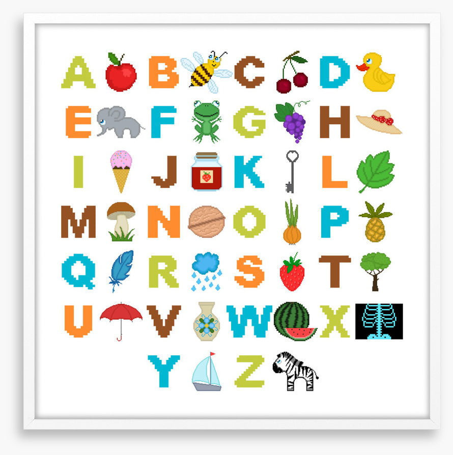Pixel art alphabet