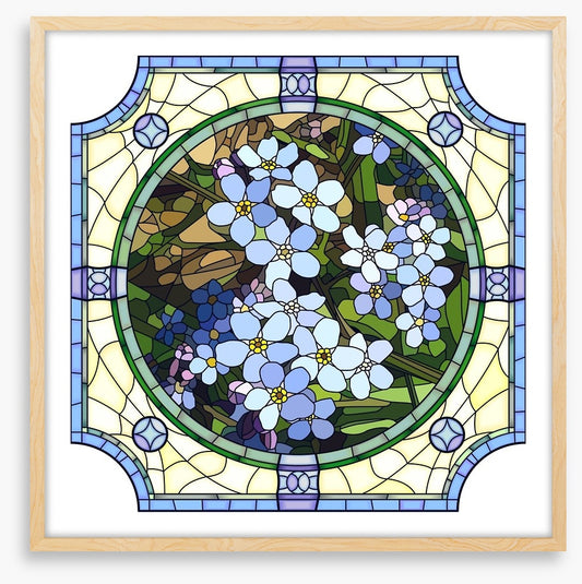 Blue forget-me-not art nouveau