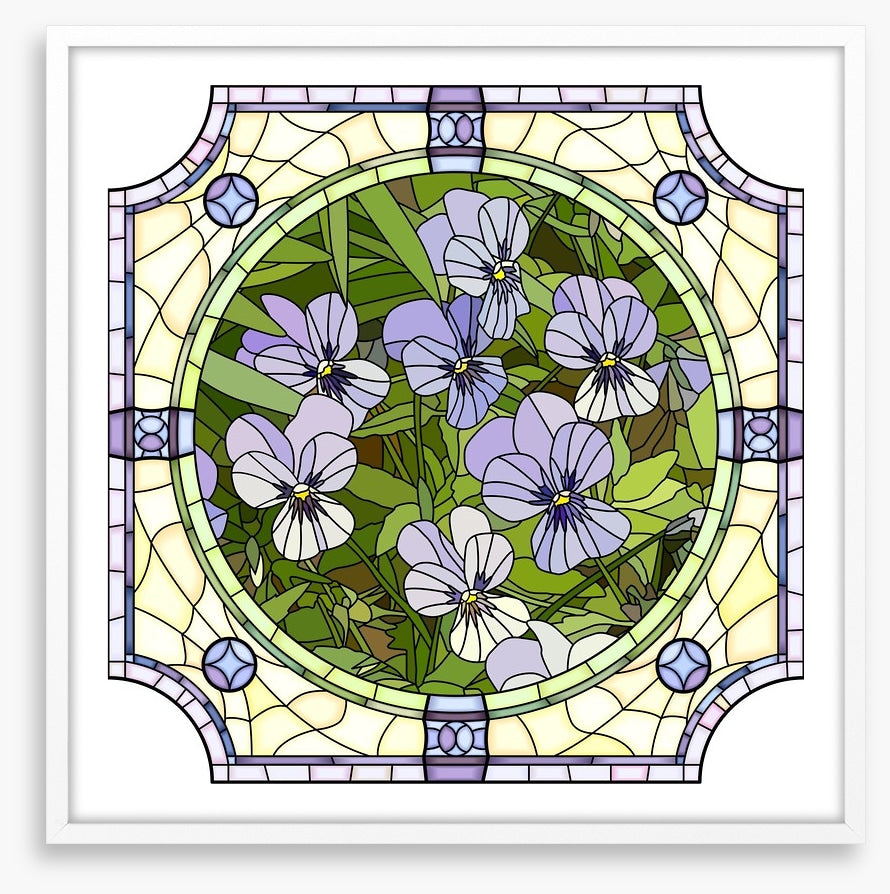 Purple pansy art nouveau