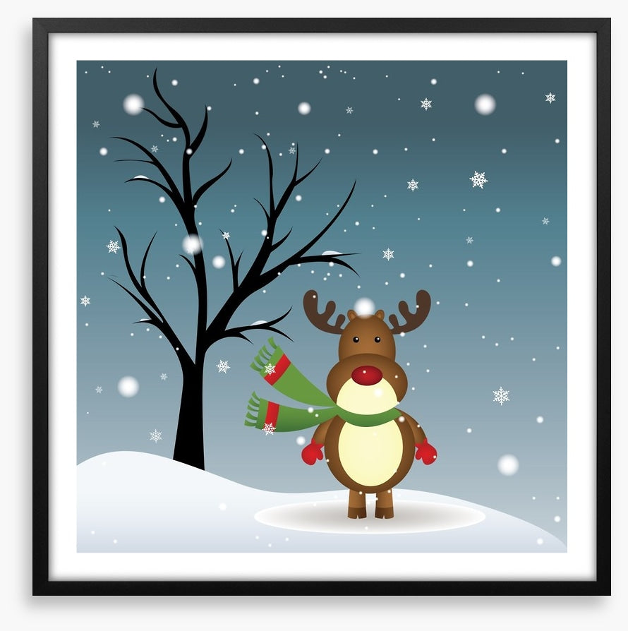 Rudolph in the snow