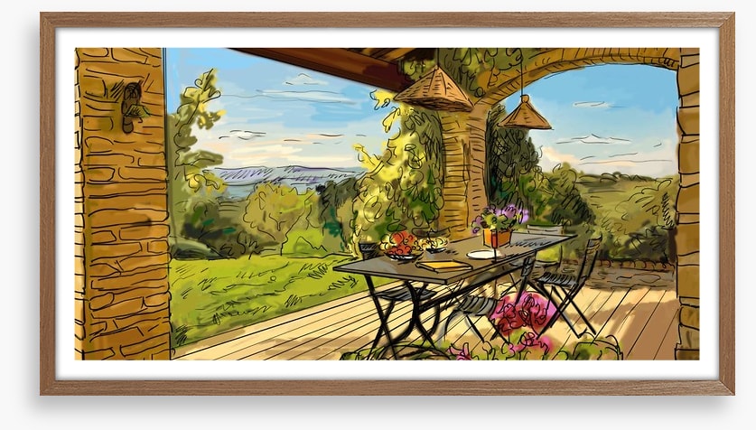 Lunching over the Tuscan hills