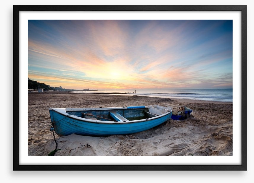 Fishing boat at sunrise