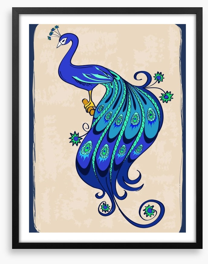 Indian peacock blue