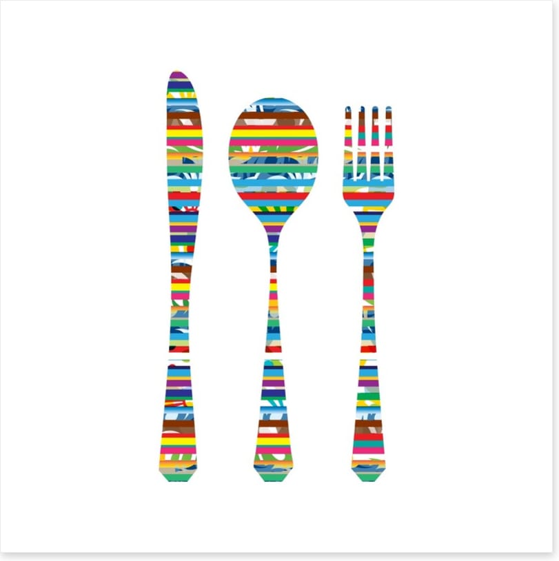Colourful cutlery