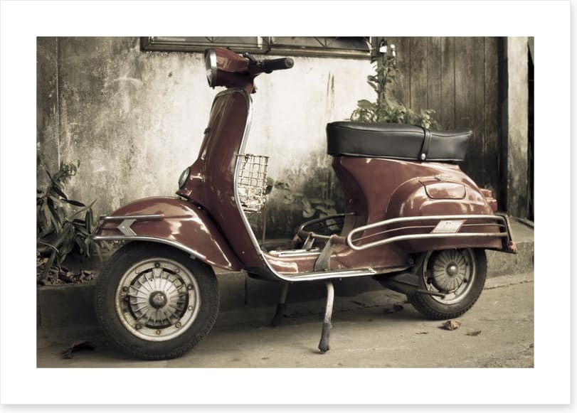 Retro red moped