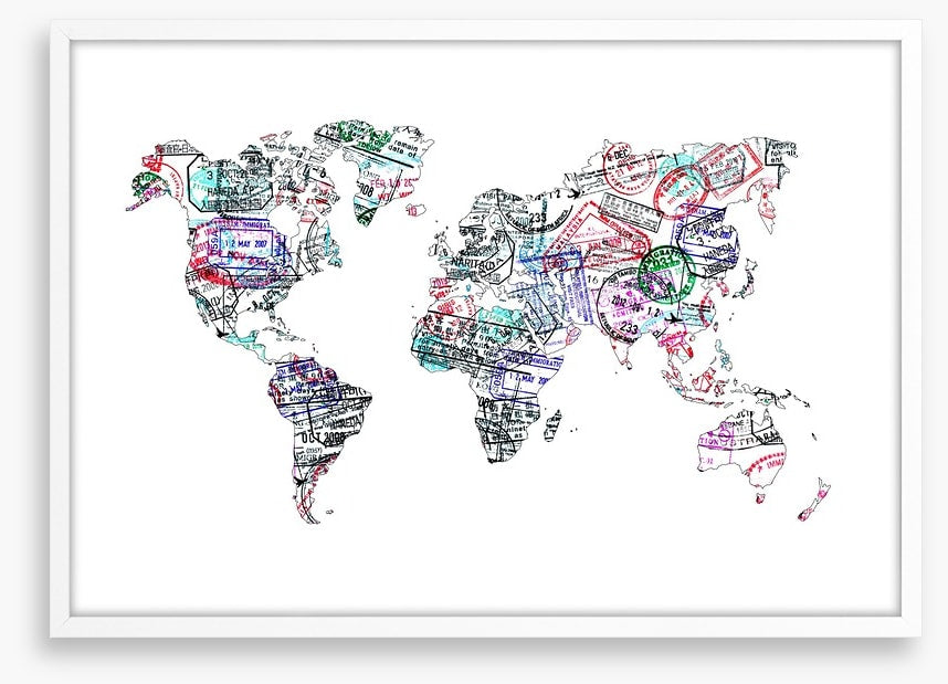 Passport stamp map