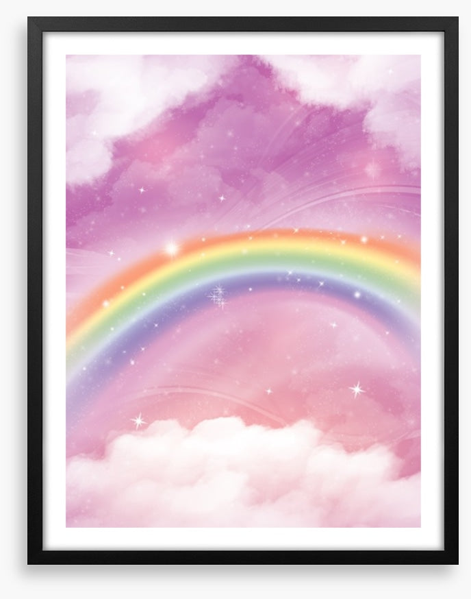 Pink sky rainbow