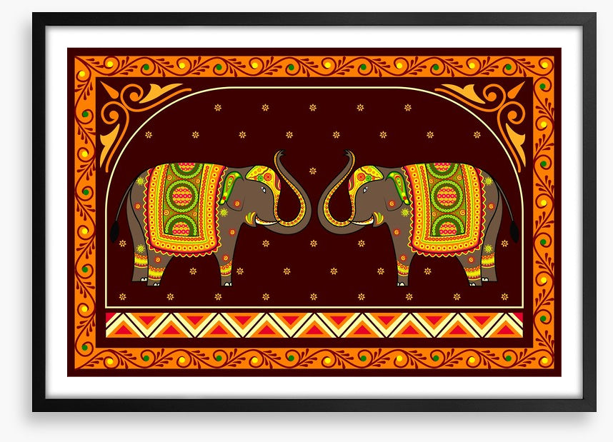 Decorated elephants