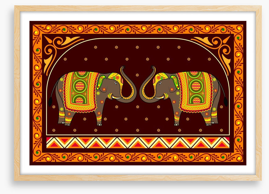 Decorated elephants