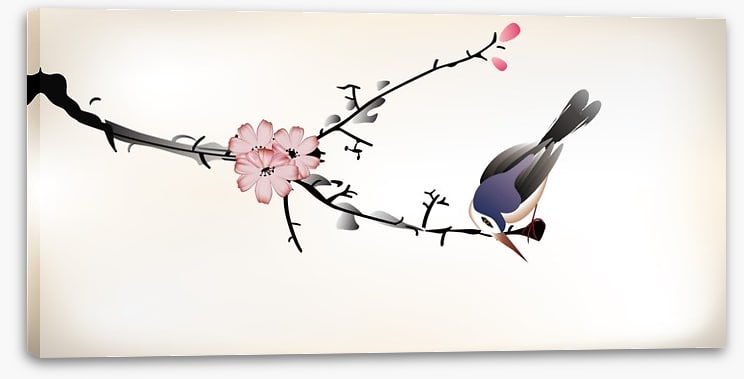 Pink blossom bird