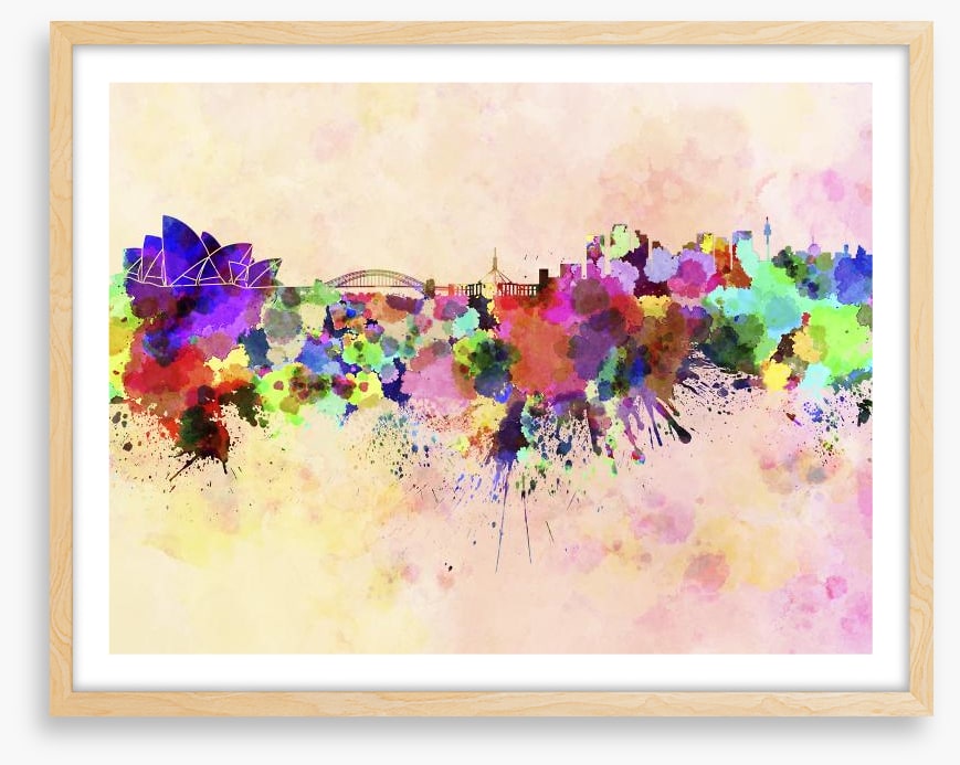 Sydney skyline watercolour