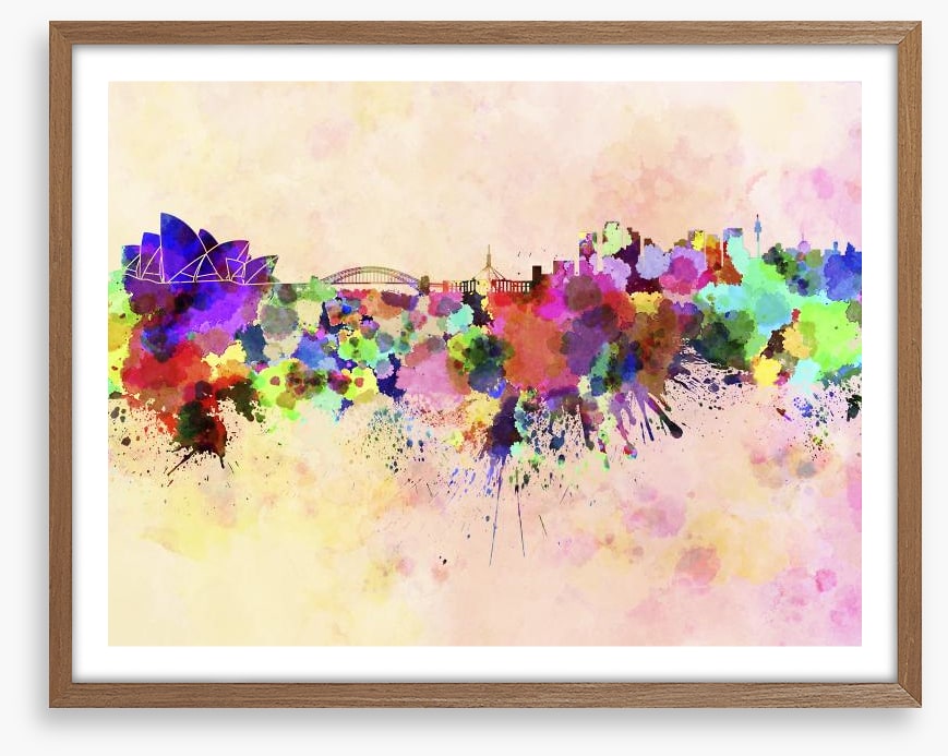 Sydney skyline watercolour