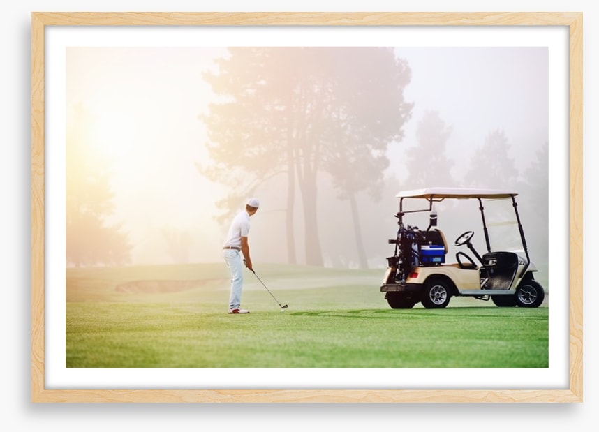Golfer in the mist