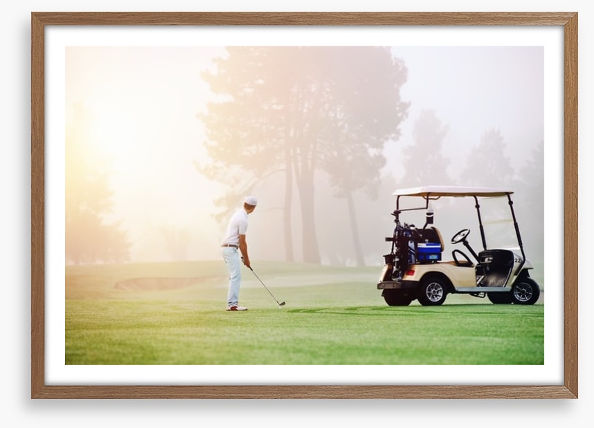 Golfer in the mist