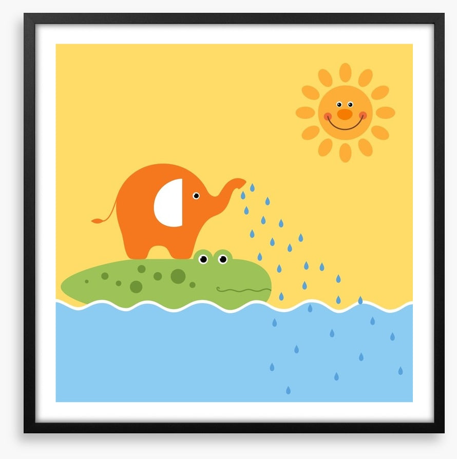 Elephant and croc