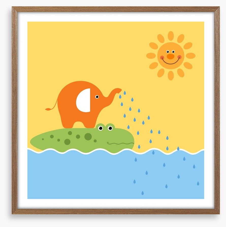 Elephant and croc