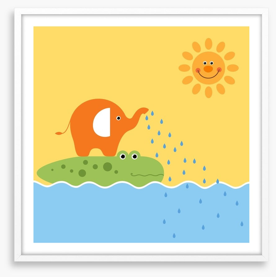 Elephant and croc